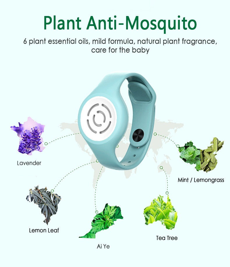 Essential plant-based mosquito bracelet offering outdoor defense